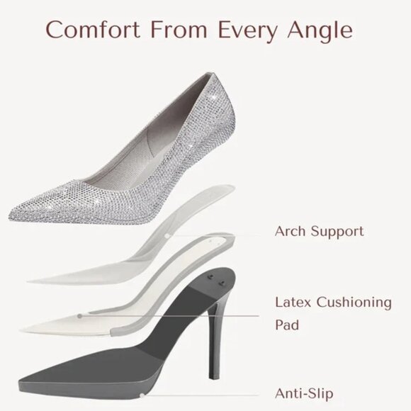 StyleFlex Pointed Toe Heeled Platform Pumps - Picture 7 of 7